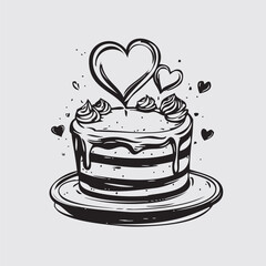 Love cake logo, love cake vector