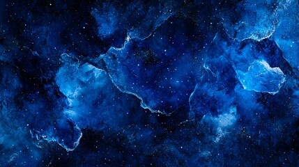 Cosmic Stars, Deep Space Blues, An expansive deep blue canvas with scattered, shimmering stars and hints of distant galaxies, offering a serene and otherworldly ambiance