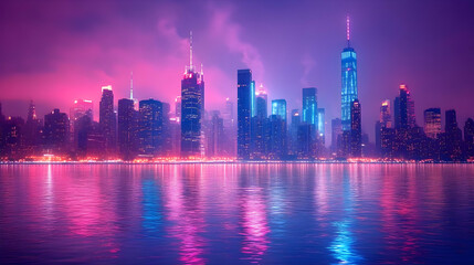 Obraz premium cityscape, night, vibrant