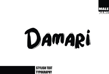 Bold Grunge And Rough Brush Text Typography Of Baby Boy Name Damari