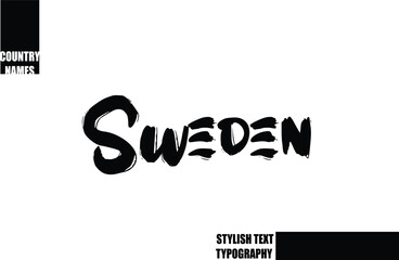 Bold Text Typography Text Country Name Sweden