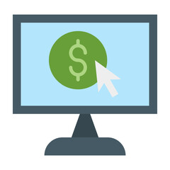 Paid Content Vector Flat Icon Design