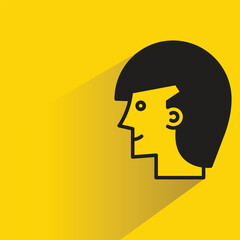 man character with shadow on yellow background