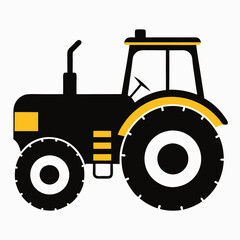 Tractor silhouette vector illustration on white background