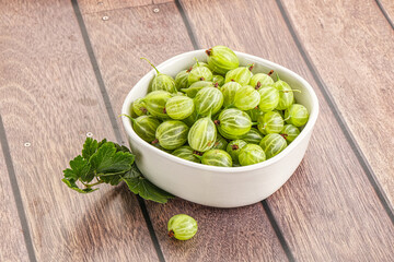 Sweet ripe gooseberries in the bowl