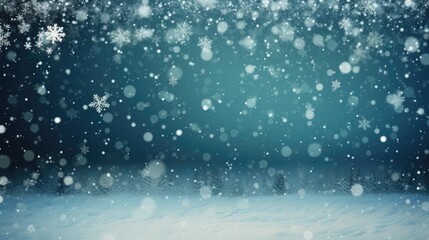 Falling snow flakes wallpaper. Snowfall winter holiday blue background