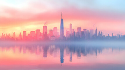 Fototapeta premium sunrise, skyline, cityscape