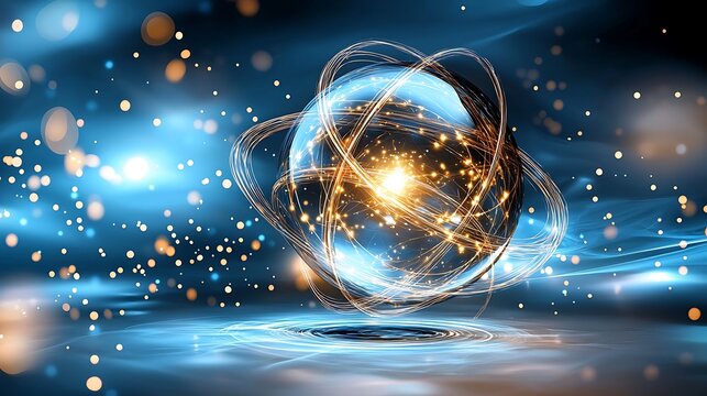 Interconnected Subatomic Universe: Quantum Entanglement Illustration