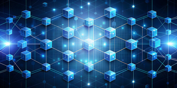 showing transactions using distributed ledger technology, blockchain, cryptocurrency, digital, finance, security