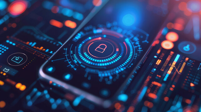 2FA secure account login connection or cybersecurity service concept of mobile and computer secure connection as trusted device closeup and two step factor authentication code