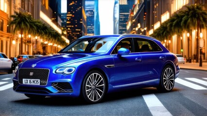 Fototapeta premium Luxuries Car in City, Wallpaper