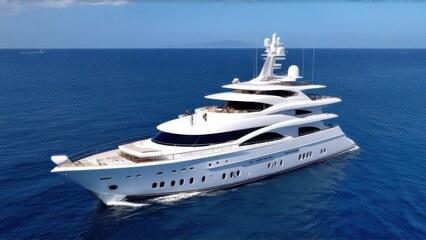 Naklejka premium Luxury motor yacht anchored in Komodo - Indonesia