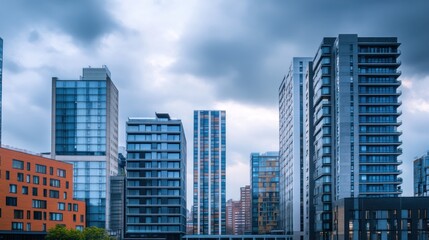Modern Skyscrapers in Urban Landscape
