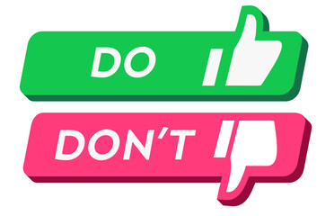 Do and dont sign modern 3d style on white background vector 10 eps