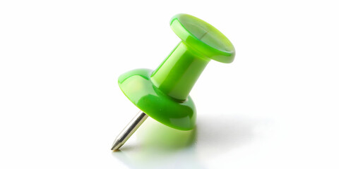 Light green push pin standing out on white background, green, push pin, office supplies, stationery, organization