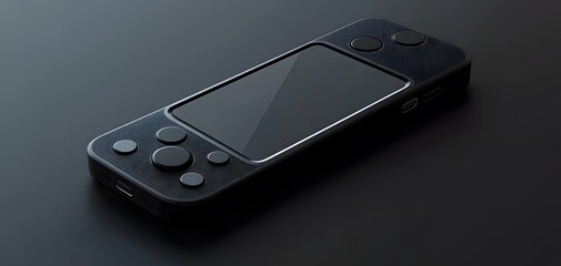Sleek handheld gaming console with buttons and a glossy screen, perfect for gaming enthusiasts and modern tech lovers.