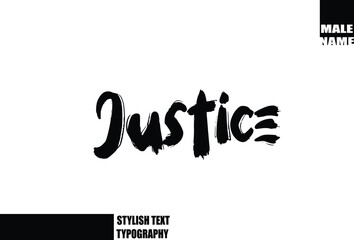 Baby Boy Name In Bold Grunge And Rough Brush Text Typography Justice