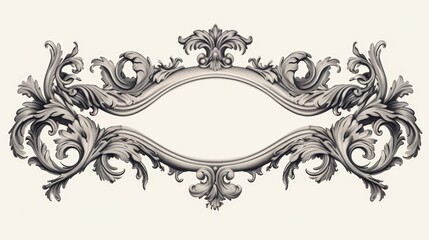 Fototapeta premium Engraving frame. Vintage Baroque Victorian border. Baroque frame decor.