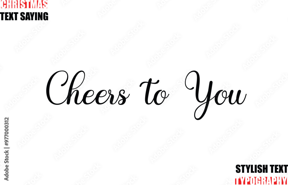 Fototapete typescript cursive text christmas quote cheers to you