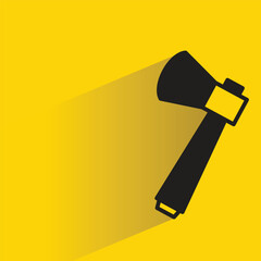 axe icon with shadow on yellow background