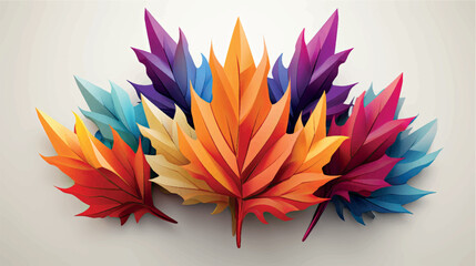 Colorful autumn bouquet on a white background isolate. Bright multi-colored autumn maple leaves composition. Art leaves pattern. Leaf pattern background design. Autumn fallen leaves illustration.