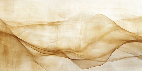 Abstract background featuring soft, flowing wave-like textures in translucent beige and brown hues, evoking a sense of lightness and movement