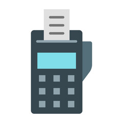 Pos Terminal Vector Line Icon Design