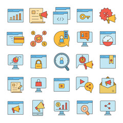 web and online marketing icons set