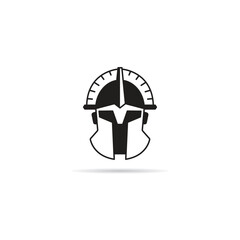 knight and soldier helmet icon on white background