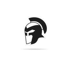 knight and soldier helmet icon on white background