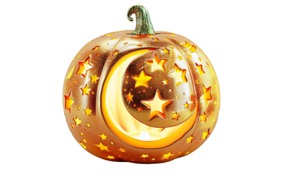 Chilling 3D Realistic Halloween Pumpkin Featuring a Spooky Carved Design Isolated on Transparent Background PNG. - Powered by Adobe
