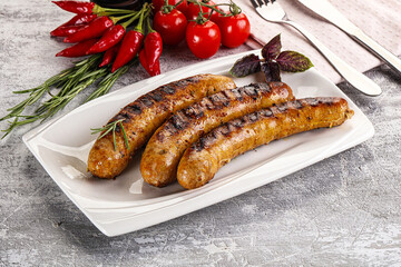 Grilled meat sausages with spices