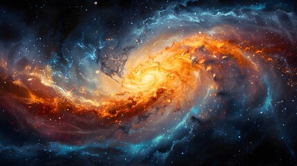 Fototapeta premium A celestial, mystical emoji with swirling galaxies and celestial bodies, its cosmic beauty shimmering against the infinite depths of a black void. 