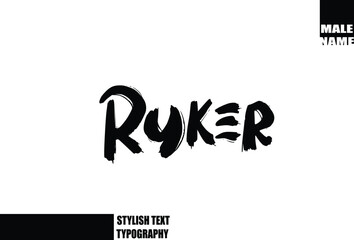 Fototapeta premium Ryker Baby Boy Name In Bold Grunge And Rough Typography Brush Text