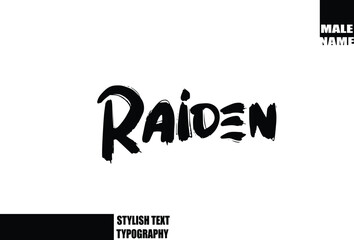 Raiden Baby Boy Name In Bold Grunge And Rough Brush Text Typography