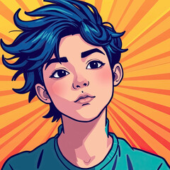 comic style portrait of a man