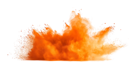 Orange Powder Explosion Splash Isolated on Background