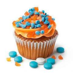 cupcake on a white background for Easter