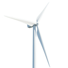 Wind turbine under a bright sky transparent