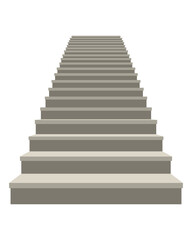 Flat design illustration of stone stairs isolated on white background
