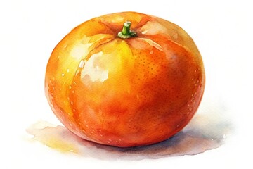watercolor--orange-white-background