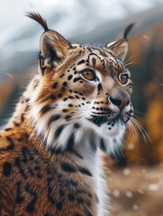 Obraz premium Snow Leopard, Panthera uncia, Ounce Close Up Portrait in Wildlife
