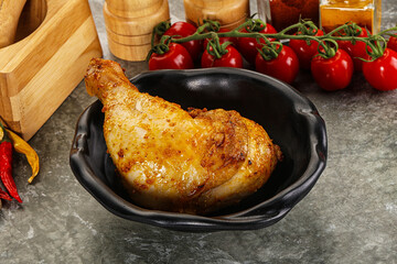 Roasted chicken leg with spices