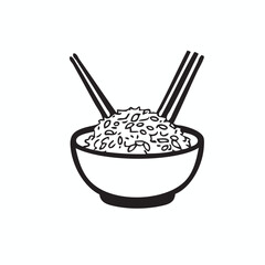 a bowl of fried rice vector logo