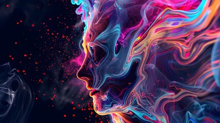 A hundred points emoji with vibrant, kinetic energy, fluid lines highlighting its dynamic nature against the black abyss.