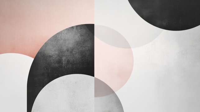 Minimalistic geometric business layout with overlapping shapes in a muted color palette, ideal for corporate presentations, sleek branding, and modern design