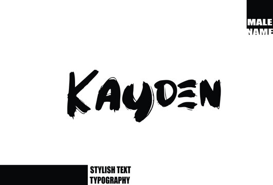 Kayden Baby Boy Name In Bold Grunge And Rough Typography Brush Text