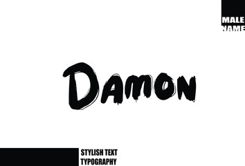 Damon Baby Boy Name In Bold Grunge And Rough Brush Text Typography