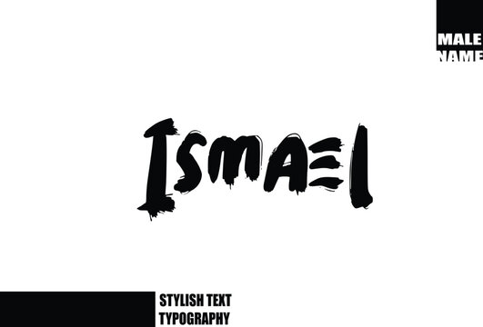 Ismael Baby Boy Name In Bold Grunge And Rough Brush Text Typography