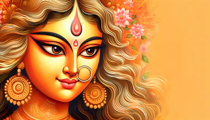 Maa Durga Navratri festival durga puja template design background